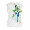 Hand-painted T-shirts - Blue parrot