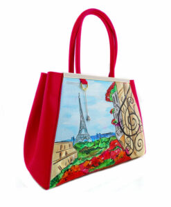 Handpainted bag - Paris Paris