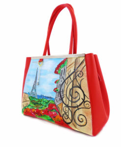 Handpainted bag - Paris Paris