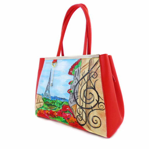 Handpainted bag - Paris Paris