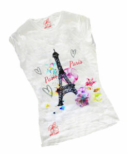 T-shirt dipinta a mano - Paris Paris