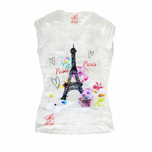 T-shirt dipinta a mano - Paris Paris