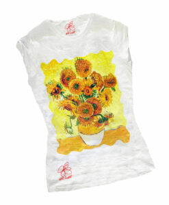 T-shirt dipinta a mano - I girasoli di Van Gogh