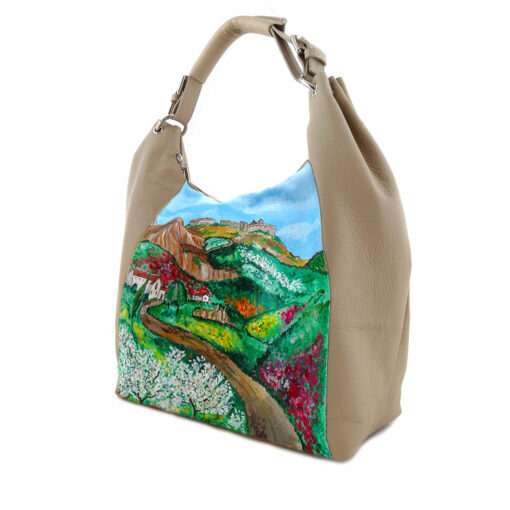 Borsa dipinta a mano – Paesaggio in fiore