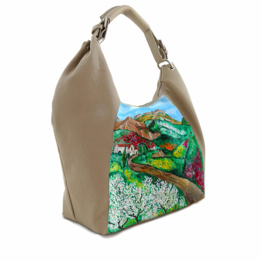 Borsa dipinta a mano – Paesaggio in fiore