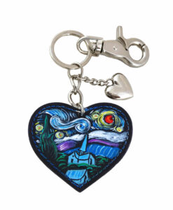 Hand painted keychain - Starry Night by Van Gogh