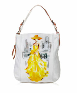 Borsa dipinta a mano - Lady in yellow