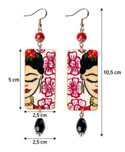 Orecchini dipinti a mano – I Love her, Frida Kahlo