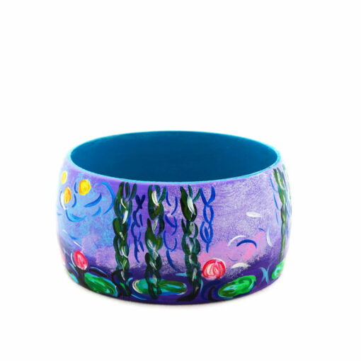 Bracciale dipinto a mano - Stagno di ninfee e salice di Monet