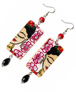 Orecchini dipinti a mano – I Love her, Frida Kahlo