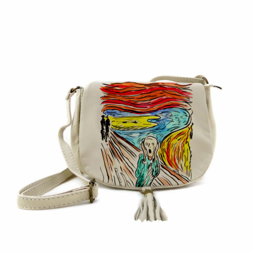 Borsa dipinta a mano – L'urlo di Munch cartoon color