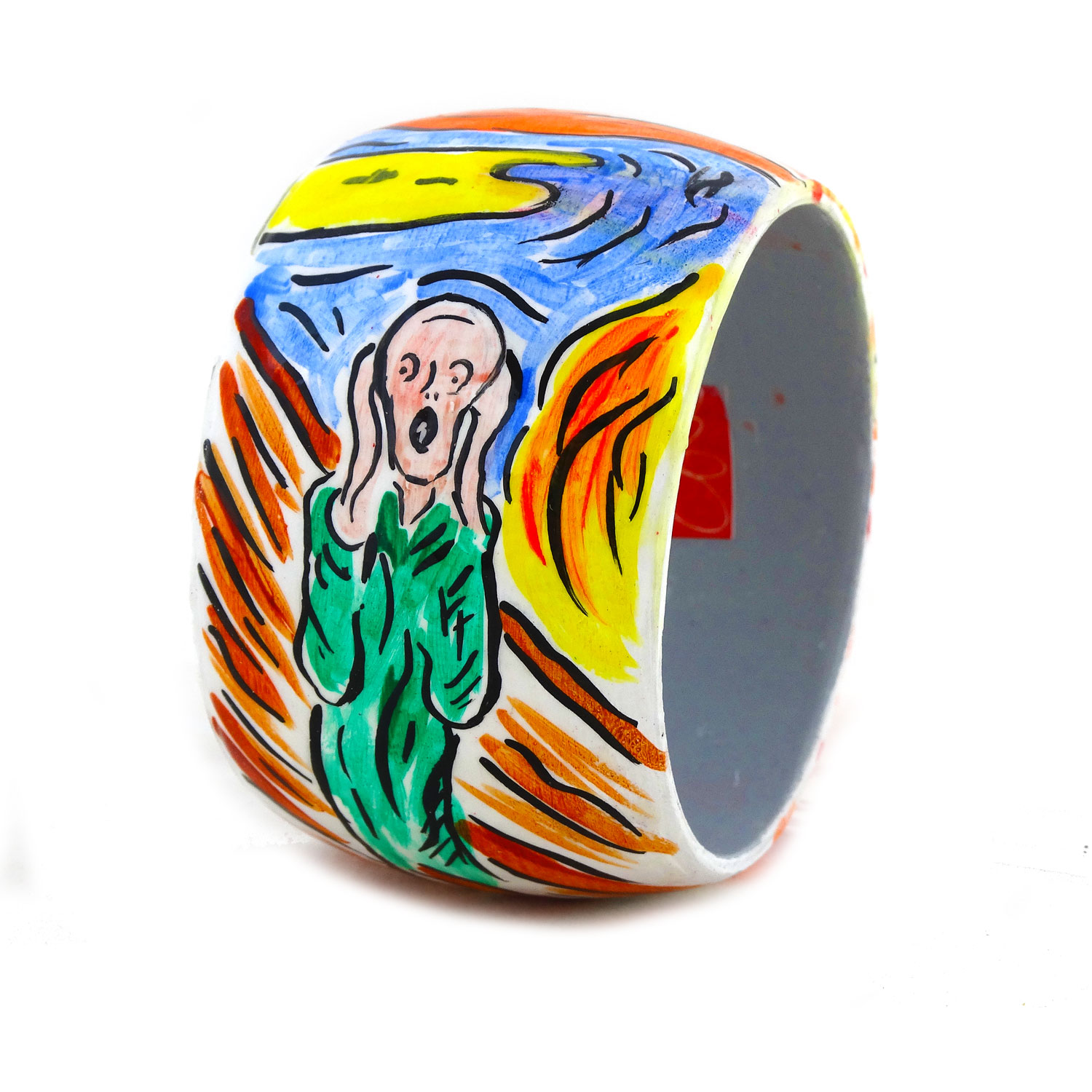 Bracciale dipinto a mano – L’urlo di Munch cartoon color