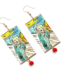 Orecchini dipinti a mano – L’urlo di Munch cartoon color