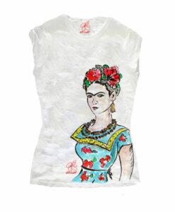 T-shirt dipinta a mano – Passione per Frida color