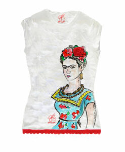 T-shirt dipinta a mano - Passione per Frida color