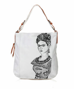 Borsa dipinta a mano - Passione per Frida black and white
