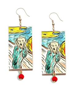 Orecchini dipinti a mano – L’urlo di Munch cartoon color