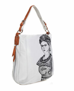 Borsa dipinta a mano - Passione per Frida black and white