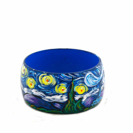Bracciale dipinto a mano – La notte stellata di Van Gogh