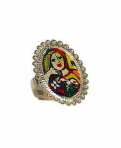 Anello dipinto a mano – Donna che legge di Picasso