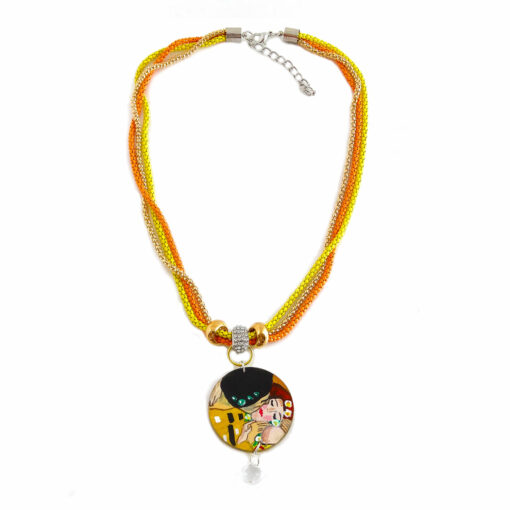 Collana dipinta a mano – Il bacio di Klimt