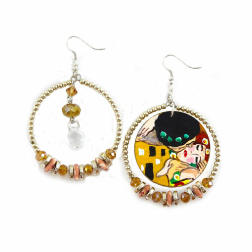 Orecchini dipinti a mano – Il bacio di Klimt