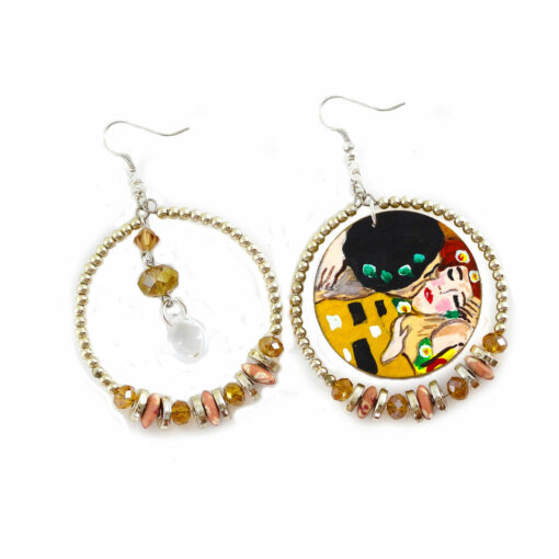 Orecchini dipinti a mano – Il bacio di Klimt