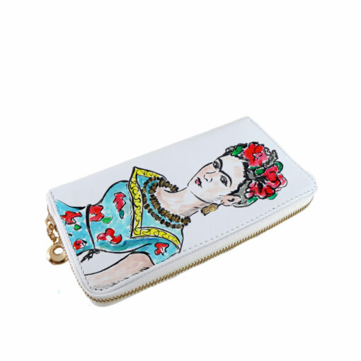 Portafoglio dipinto a mano – Passione per Frida color