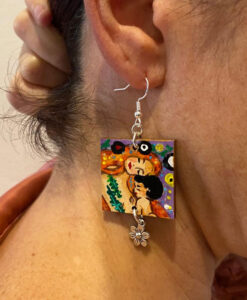Orecchini dipinti a mano – Madre e figlio di Klimt