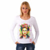 Maglia con scollo a V dipinta a mano - I love Frida Kahlo