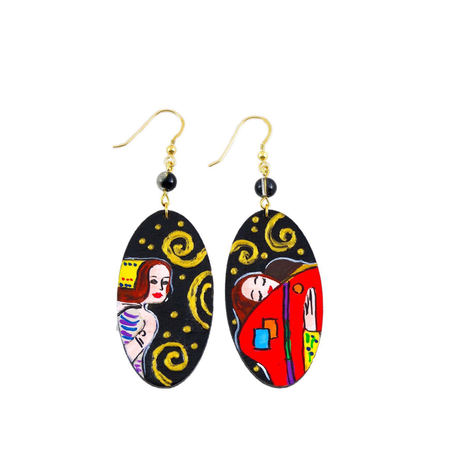 Handpainted Earrings The Tree Of Life By Klimt