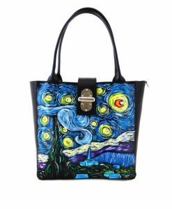Borsa dipinta a mano – La notte stellata di Van Gogh