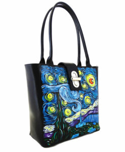 Borsa dipinta a mano – La notte stellata di Van Gogh