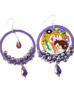 Hand-painted Earrings – Mother and child by Klimt