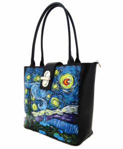Borsa dipinta a mano – La notte stellata di Van Gogh