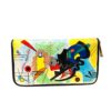 Portafoglio in pelle dipinto a mano – Blu, giallo, rosso di Kandinskij