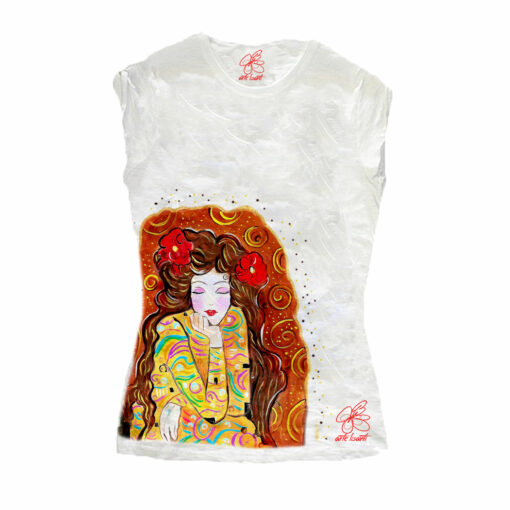 T-shirt dipinta a mano - Omaggio a Gustav Klimt
