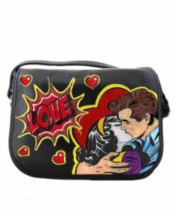 Borsa dipinta a mano – Love, omaggio a Roy Lichtenstein