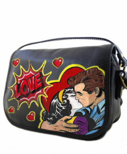 Hand-painted bag - Love, tribute to Roy Lichtenstein