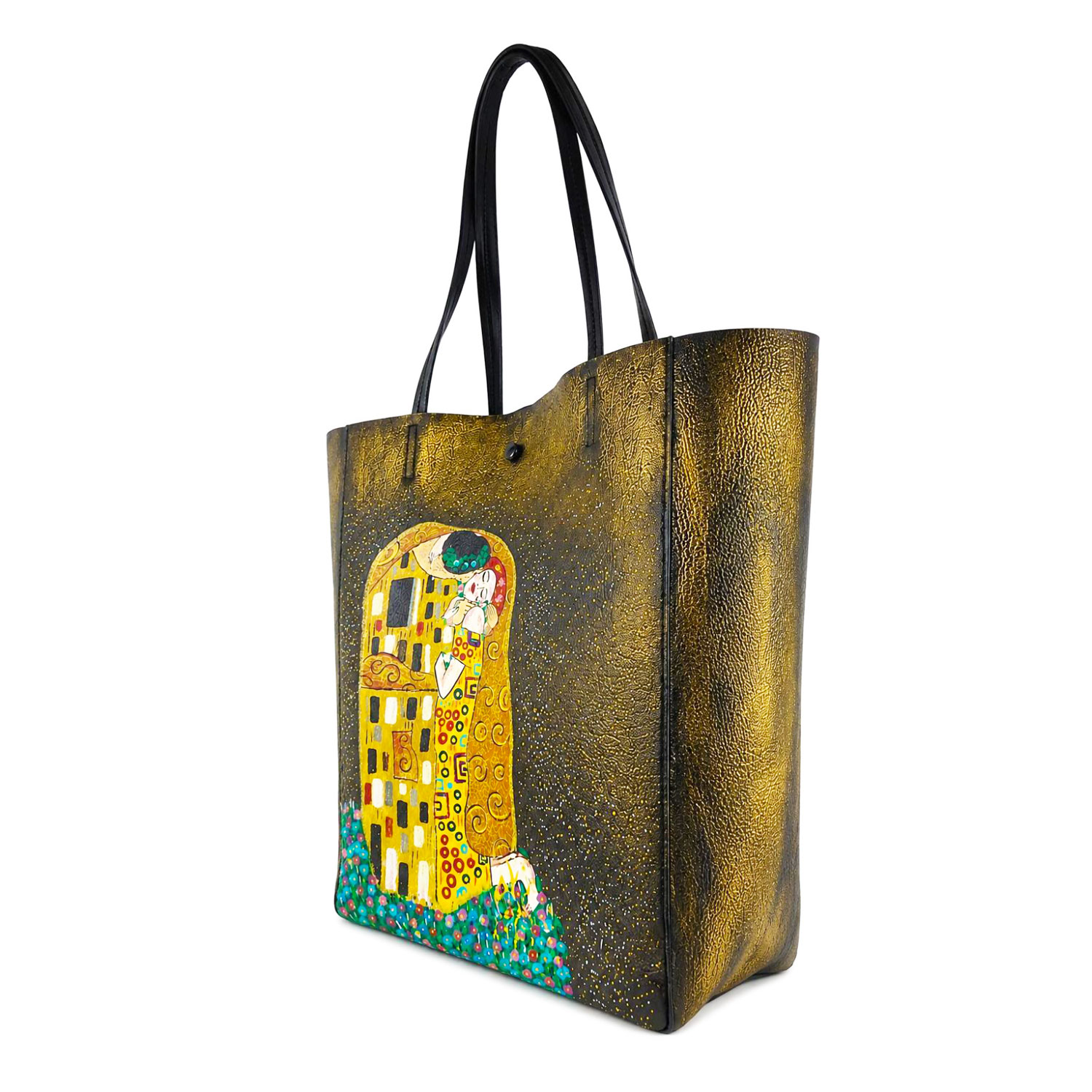 Borsa dipinta a mano – Il bacio di Klimt Borsa dipinta a mano – Il bacio di Klimt