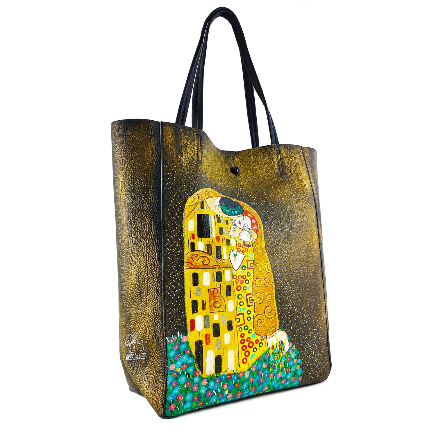 Borsa dipinta a mano – Il bacio di Klimt Borsa dipinta a mano – Il bacio di Klimt