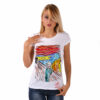 Hand-painted T-shirts - The scream by Munch cartoon color
