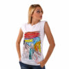 Hand-painted T-shirt - The scream by Munch cartoon color