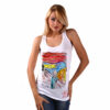 Hand-painted Tank top – The  scream by Munch cartoon color
