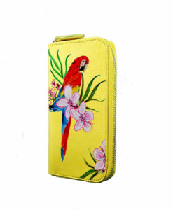 Portafoglio dipinto a mano – Red parrot