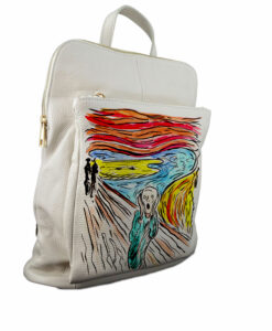 Borsa zaino dipinta a mano – L’urlo di Munch cartoon color