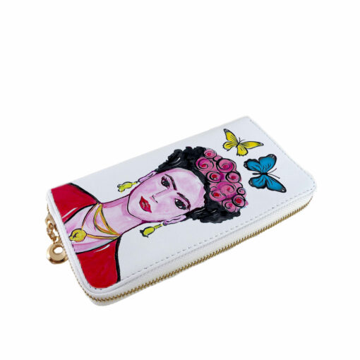 Portafoglio in pelle dipinto a mano – Mi Amor! Frida Kahlo