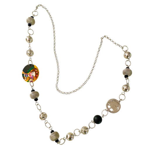 Collana dipinta a mano – Il bacio di Klimt