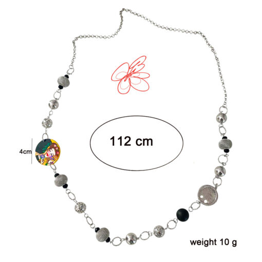 Collana dipinta a mano – Il bacio di Klimt