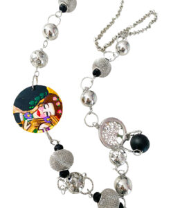 Collana dipinta a mano – Il bacio di Klimt